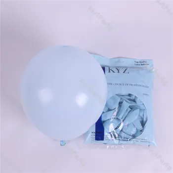 191pcs Macaron Balon Albastru Ghirlanda Decoratiuni Nunta Alb Mat Metal Argint Balon Arc Petrecere Copil de Dus Decor