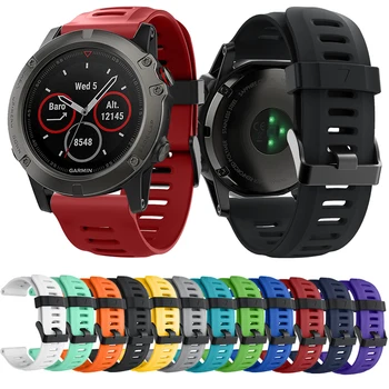 26mm watchband Pentru Garmin Fenix 5X/5Xplus/Fenix 3/Fenix 3 HR Silicon watchband Înlocuire curea de moda Accesorii de Sport