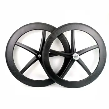 700C 25mm latime 5-Spițe Clincher/tubulare de carbon Jante cu Cinci spițe 65mm adancime pentru Piesa/ Biciclete Rutier roți din carbon