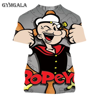 Anime desene animate Popeye 3D de imprimare de moda pentru bărbați și femei pe scurt cu mâneci tricou material moale în aer liber casual pentru bărbați T-shir