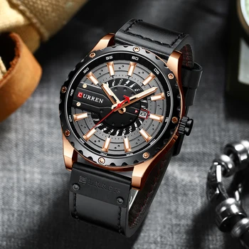 CURREN Nou Sosire Mens Ceasuri de Lux, Marca SportsQuartz Ceas Pentru Bărbați Impermeabil Ceas Curea din Piele Data Reloj Hombre