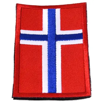 Drapelul național Broderie 3D Insigna de Patch-uri Militare Banderola Spate Patch-uri Norvegia