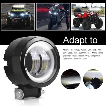NLpearl 20W Rotund LED Lumina de Lucru pentru Camioane Jeep cu Barca 4x4 SUV UTV ATV 12V 24V 6D Len Angel Eyes Led Bar off-Road Motociclete Auto