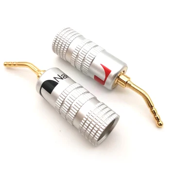 Banană 2mm Plug 4buc Nakamichi Placat cu Aur Cablu Difuzor Pin Înger Sârmă, Șuruburi de Blocare a Conectorului Muzicale Audio HiFi