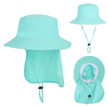 De vară pentru Copii Pălărie de Soare pe Plajă Capace de Copii de Călătorie în aer liber Reglabil Clapeta de Pălărie de Protecție UV Umbrelă de soare Capac Gât Pălărie de Pescar