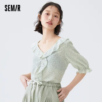 SEMIR Vara Retro Tricouri Femei 2021 Palat în Stil Dantela Element Topuri Sens de Design de Nișă Super Zână Liber Bluza Feminin Trend