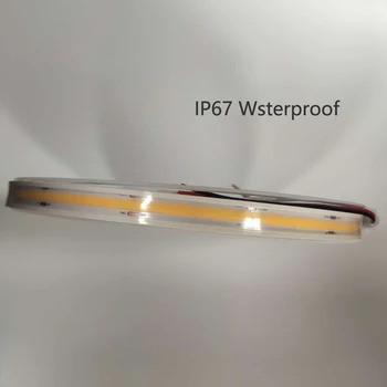 IP67 rezistent la apa COB/FOB Benzi cu Led-uri de Lumină în aer liber Carcasă Solidă/Gol Carcasa Bandă LED Lumina DC 12V 24V 384LEDs/m