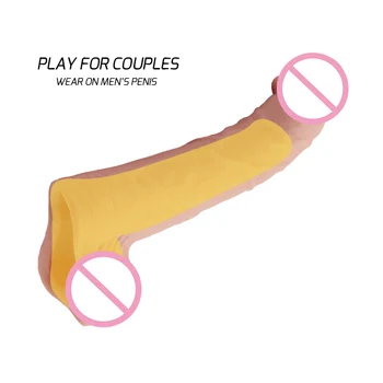 Cap Solid Extender Penis Sleeve Pentru Cuplu Realist Gol Vibrator Flexibil Moale Penis Fals Pentru Adulti Jucarii Sexuale Reutilizabile Spike Prezervativ