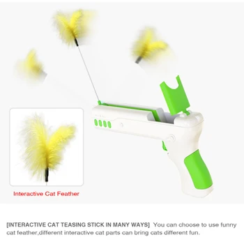Dropshipping Produse Pentru Animale De Companie Tachineze Pisica Jucarie Accesorii Revenire Stick Interactiva Minge Cu Pene De Pisici De Formare Jucărie Joc Jucării Pisoi