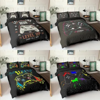 Gamepad Set de lenjerie de Pat Queen-Size Carpetă Acopere Copii Creative Negru Cuvertură de Pat Set de Acoperire Gamer Casa Decor Acasă Lenjerii de pat 2/3pcs