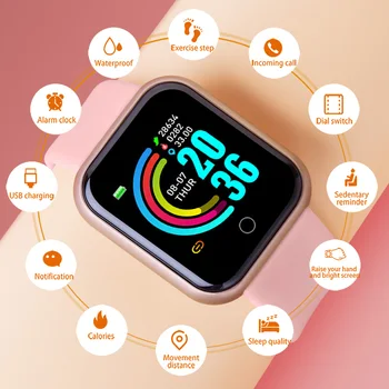 2021 Noi D20 Ceas Inteligent Bluetooth Bărbați Femei Smartwatch Rata de Inima Pas Calorii Fitness Brățară Pentru Apple iPhone Xiaomi Android