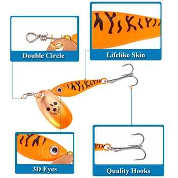1 Buc 11g 15g 20g Spinner Lingura Momeli Metalice Rotative Momeli pentru Pescuit Paiete Jig Greu Momeli Aborda Accesorii de Pescuit