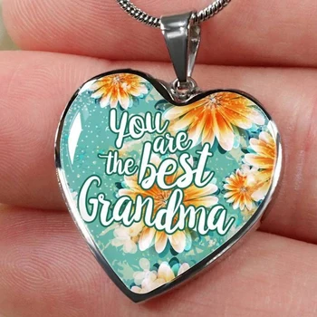 La Bunica Mea Inima Pandantiv Colier cu Scrisoare Esti Cea Mai buna Bunica Familie Ziua de nastere Cadou de Crăciun Accesorii Bijuterii