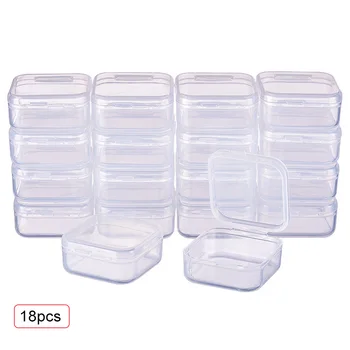 Cutii mici Bijuterii cutie de Ambalare Cutie de Depozitare Cu Capac Multifunctional din Plastic Transparent 18Pcs Finisare Container