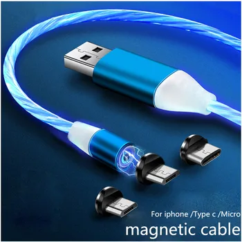1M LED-uri Micro USB Cablu Magnetic Pentru Samsung A51 A71 A50 A70 S8 S9 S10 S20 Ultra Plus Tip C de Încărcare Magnet Încărcător Pentru iPhone