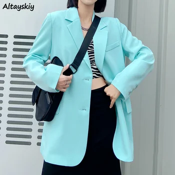Sacouri Femei Roz Buzunare La Modă De Agrement Stil Coreean Doamne De Birou Dintata Primăvară Îmbrăcăminte High Street New Sosire Vrac