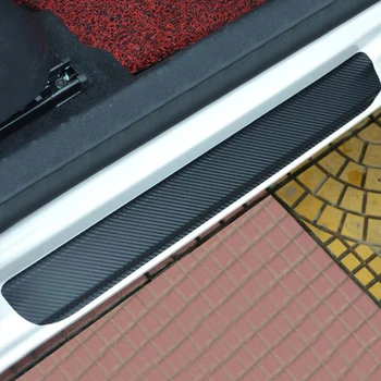 4BUC Portiera Proteja Autocolant Universal Pragului de Paza Film Fibra de Carbon Anti Scratch Auto Ușa Placa de Autocolante Scuff Pedala Protecter