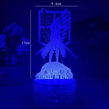 Noua Iluzie 3d Led Lumina de Noapte Wings of Liberty 7 Culori Schimbare Veioza pentru Copil de Cameră Decor Lampă de Masă Atac pe Titan Cadou