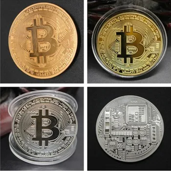 Fizice Cadou Caz Bitcoints 1BUC Art BTC Bitcon Colecție Mare Placat cu Suveniruri de Aur de Metal de Colectie Monede Comemorative