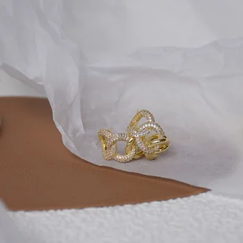 14k Aur veritabil Moda Bijuterii Cristal Rotund Lanț Rafinat C-în formă de Cercei pentru Femei Petrecere de Vacanță Elegant Simplu Cercel