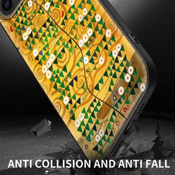 Noapte înstelată Klimt Sarutul Telefon Mobil Caz pentru iPhone 11 Pro 12 Mini 7 8 XR X 6 6S Plus XS Max 5 5S SE 2020 TPU Acoperire Moale Coque