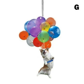 Zbor Pisică/Câine Cu Balon Rășină Statuie Agatat Ornament Pe Masina Oglinda retrovizoare Cadou de Ziua de nastere Cu Coarda GHS99