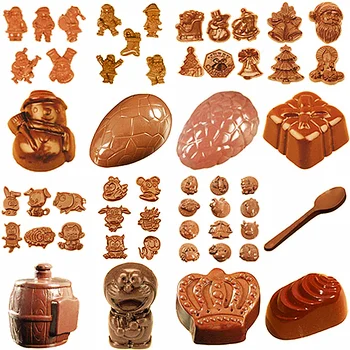Crăciun Policarbonat Matrite de Ciocolata Mos Craciun Gros Tava pentru Ciocolată Forma Mucegai Grad Alimentar produse de Panificatie produse de Patiserie de Copt Instrumente