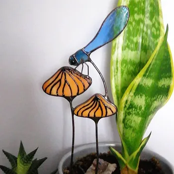 Pentru Exterior Decorative Colorate din Aliaj de Grădină Libelule Mizele de Plante Decor Artificial Libelula Fluturi în aer liber 3d Simulatio