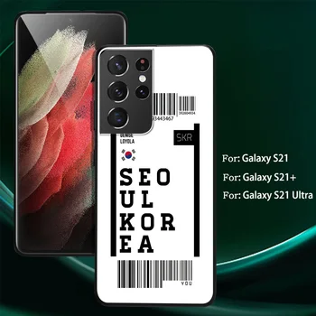 Negru husă Moale pentru Samsung Galaxy S20 FE S21 Ultra S10 Plus S9 S8 S10e A51 A71 S7 Silicon Telefonul Caz Lume Bilet de Călătorie Capa