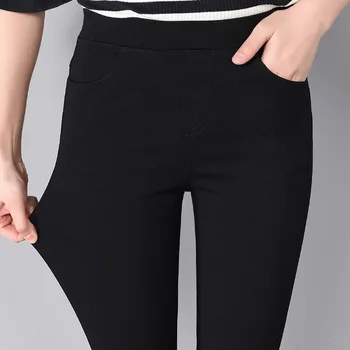 Elastic Jambiere Femei 170-185cm Extins Creion Lungime Pantaloni de Primavara Toamna Jambiere Negre pentru Fete Inalte Timp de Câmpie Pantaloni