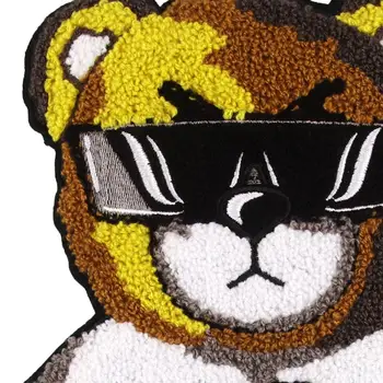 1buc broderie ochelari de urs scrisoare de patch-uri,prosop ursi desene animate patch-uri insigne aplicatiile de patch-uri pentru îmbrăcăminte T-shirt haina