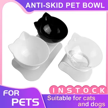 Non-Alunecare De Apă Boluri Alimentare Pentru Pisici Hrana Pentru Animale De Companie Pisica Dublu Boluri Cu Stand Câini Alimente Arcul Pisica De Produse Consumabile