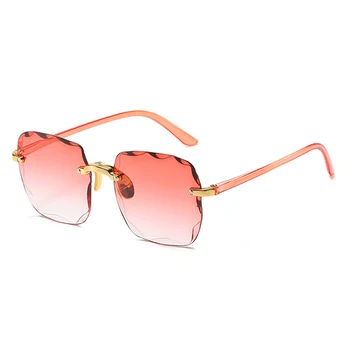 2021 Pătrat fără ramă de ochelari de Soare pentru Femei Brand de Lux de Designer de Vară Roșu Ochelari Moda ochelari de Soare Pentru Barbati UV400 Nuante Oculos