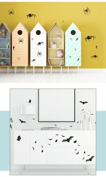Halloween liliac-păianjen groază personalității creative de decorare autocolant cabinet static lipici gratuit autocolant fereastra