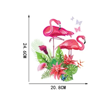 ZTTZDY 20.8 X 24.6 CM de Desene animate Drăguț Flamingo camere de Copii Autocolante de Perete de Moda de Toaletă, LAVOAR Decor T2-1189