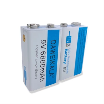 Baterie 9V 6800mAh li-ion baterie Reîncărcabilă Micro USB Baterie de 9 v litiu pentru Multimetru Microfon de Jucărie +USB cablu de încărcare