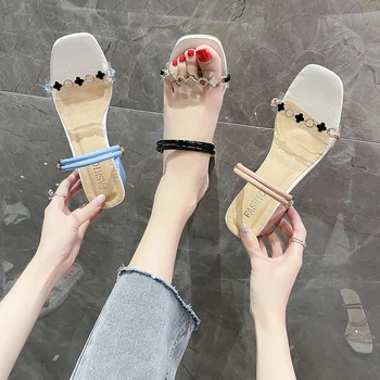 Clar Tocuri Papuci Femei Sandale Pantofi de Vara pentru Femei Transparente din PVC de Înaltă Pompe de Nunta Femei de Reconfortare Petrecerea de Sandale cu Toc