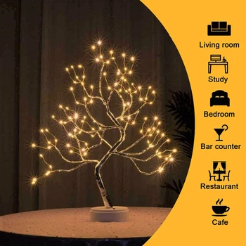 LED Lumina de Noapte Zână Lampă de Masă Pom de Crăciun Holiday Home Decor din Sârmă de Cupru Ghirlanda Astru Lampa USB cu Baterii