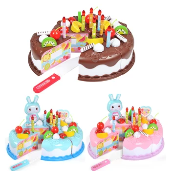 37pcs Bucătărie Jucării Tort Alimente DIY Pretinde Joc Fructe de Tăiere Ziua Jucarii pentru Copii de Plastic Educative copii Copii Cadouri