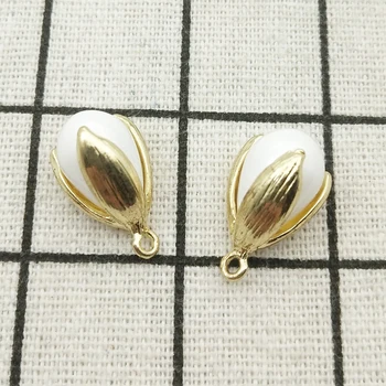 10buc perla tulip farmec floare bijuterii accesorii cercei pandantiv brățară colier farmece aliaj de zinc diy găsirea 10x20mm