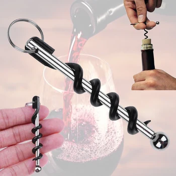 Mini Vin Bere Deschizator de Sticle din Oțel Inoxidabil Dublu Articulate Tirbușon cu Inel Exterior Breloc Deschizator de Vin accesoriile de bar