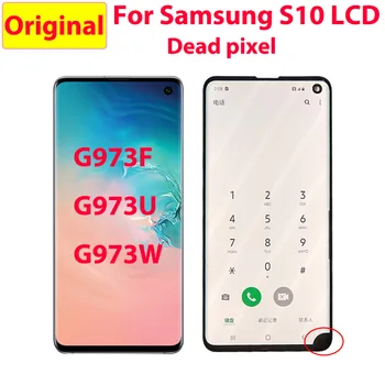 Linie punct Original, LCD Pentru Samsung Galaxy S10 G973F G973U G973W Display LCD Touch Screen Digitizer Înlocuirea Ansamblului