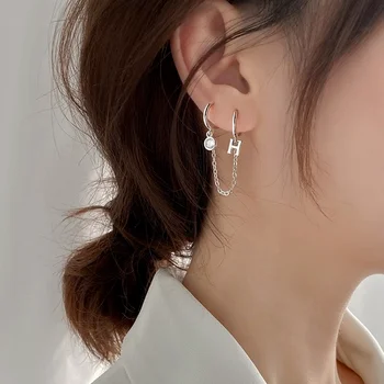 Sterling De Argint Dublu Cercei Străpuns 2021 Nou La Modă Personalitate Sens De Design Din Coreea Temperament Femei Partid Bijuterii
