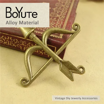 BoYuTe (30 Piese/Lot) 45*47MM Aliaj de Zinc Materiale Antic de Bronz Placat cu Argint Săgeată Conector Bijuterii Diy Găsirea Accesorii