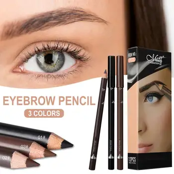 12pcs Femei Eyesbrow Amelioratori de Creion Cosmetice de Lungă Durată Pigment Maro Negru Impermeabil Creion Sprancene Instrumente de Frumusete