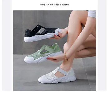 Sandale femei 2021summer nou stil Baotou cozonac cu talpi groase respirabil casual pantofi plat pentru femei pantofi platforma, pantofi femei