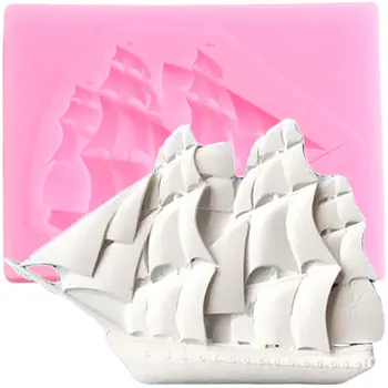 Barca Matrite de Silicon DIY Copil de Naștere Tort de Decorare Instrumente Barcă cu pânze Cupcake Topper Fondante Mucegai Bomboane de Ciocolată Gumpaste Matrite