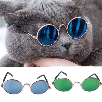#48 Ochi de Pisica-purtați echipament de Protecție Nou Câine Drăguț animale de Companie Pisică Pentru animale de Companie Câine Mic Moda Multicolor Drăguț ochelari de Soare Cool Poze Recuzita Distractiv