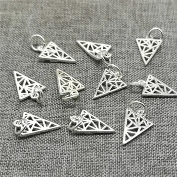 10 Bucăți de Argint 925 Triunghi talisman pentru Bratara Necklacee Cercei