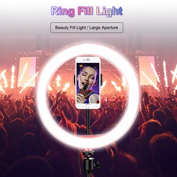 Telefon CONDUS Selfie Inel de Lumina 26cm Trepied Ringlight Cu Stativ Extensibil 130cm Lumina Foto pentru Machiaj Live Video de pe Youtube Lampa
